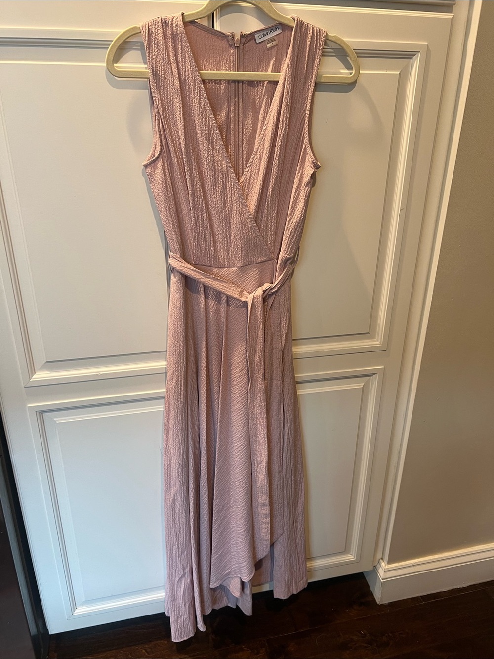 Calvin Klein Dusty Pink Sleeveless Wrap Maxi Dress